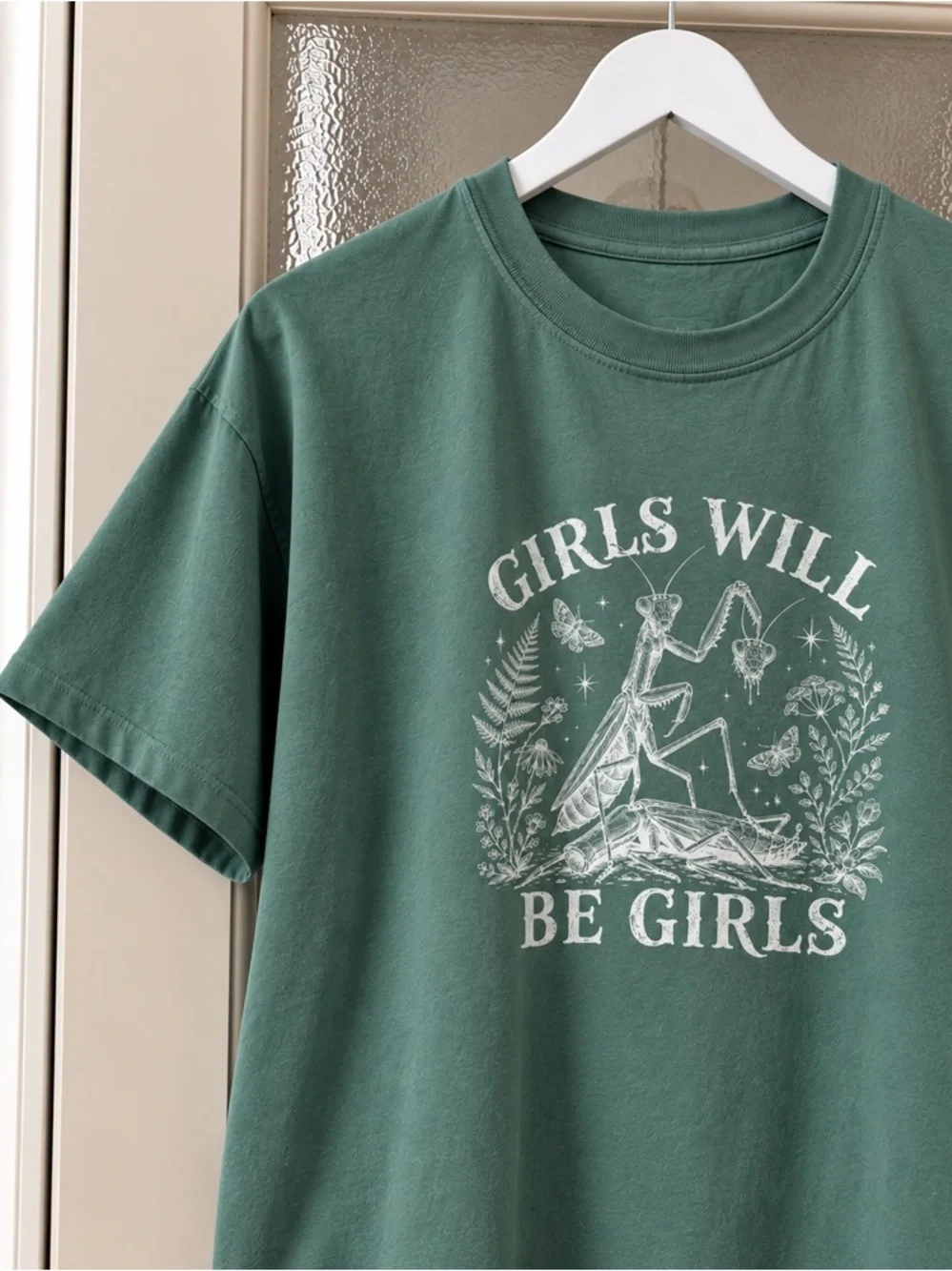 Girls Will Be Girls Graphic Light Green T-Shirt